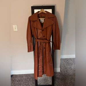 Vintage Auburn Genuine Leather Coat
